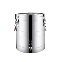 Soup bucket selling porridge insulation bucket stainless steel rice bucket Commercial large capacity stall insulation soymilk bucket Breakfast shop