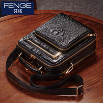 Fingernail crocodile leather mens bag Shoulder bag Fashion trend Crossbody bag Business briefcase Luxury brand handbag