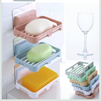 Leaf soap box bathroom non-punch suction cup soap box holder toilet drain laundry soap box rack
