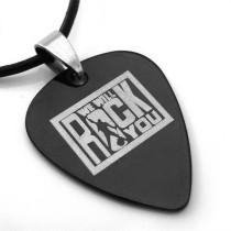 New GsusMusic metal punk titanium steel paddle necklace We Will Rock You