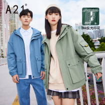 A21 mens 2021 hooded coat mens autumn and winter mens short windbreaker lovers winter clothes boys tide