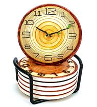 Annual Ring Coasters for Drinks Absorbent with Holde