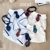 Bag cat Academy style pet JK shirt bow tie tie school badge brooch cat than bear Teddy clothing accessories