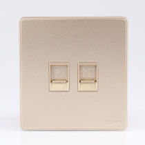 CHINT NEW2C telephone and computer combination socket 86 type concealed new wall switch light champagne gold
