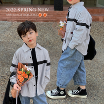 Source Home Child Clothing Spring Dress 2022 New Boy Shirt Child Shirt Baby Striped Blouse Boy Foreign Air