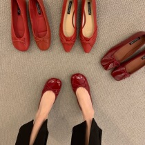 Flat Bottom Late Evening Wind Gentle Bean Bean Single Shoes Fairy Shoes 2022 New spring Summer Grandma Little Red Wedding Shoes