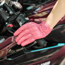 CITIRIDER motorcycle riding men and women genuine leather retro summer breathable punching lovers anti-fall locomotive gloves