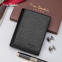 Pierre Cardin wallet mens leather short business leisure vertical wallet fashion simple cowhide youth wallet