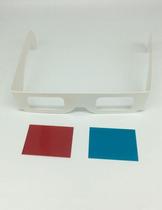 Childrens paper handmade DIY red and blue 3d glasses pupils puzzle white printing frame red frame