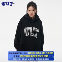 (WUT official store)21AW American embroidery foam logo printing sweater 420g cashmere hoodie Xinjiang cotton