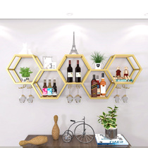 Restaurant wine rack wall creative shelf red wine rack bar bar wall iron wine cabinet display rack