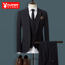 Playboy best man suit suit suit suit mens wedding dress business casual suit three-piece formal dress career