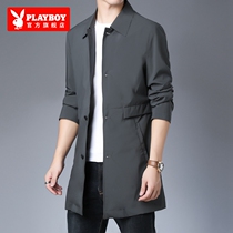 Playboy official trench coat mens business casual civil servant coat jacket autumn new long coat