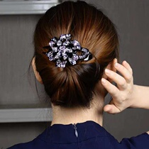 Rhinestone hairclip back head clip headdress Korean hairpin female hair top clip hair spring clip pneumatic large