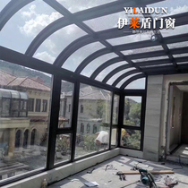 Chengdu European-style villa sun room Custom terrace Broken bridge aluminum alloy sealed balcony Tempered glass sun room