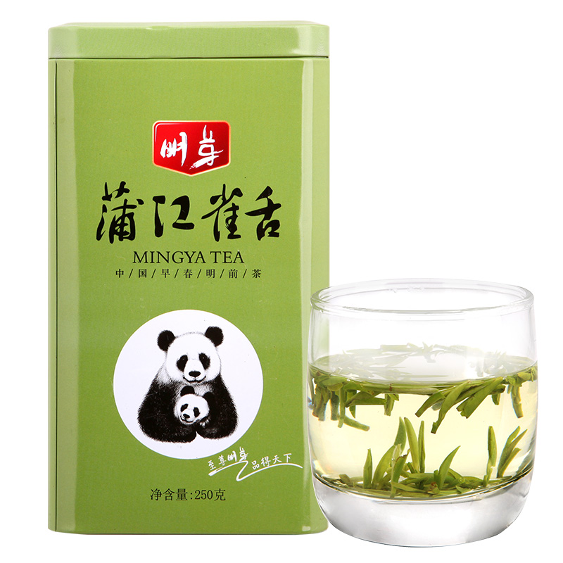 Mingya green tea sparrow tongue tea Sichuan specialty 2019 new tea pre-mingling 250g canned