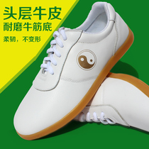 New promotional Qiao Shang soft cowhide tai chi shoes martial arts shoes kung fu shoes practice shoes thickened beef tendon bottom men and women of the same style