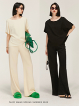 FAIRY WANG Japanese acetic acid 220 yarn high anti-wrinkle multicolored pituitary air pants short sleeve blouse suit