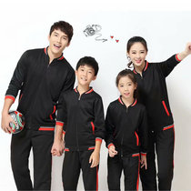 Long sleeve suit sportswear men and women open chest long suit ping pong badminton suit childrens class uniform appearance team jacket