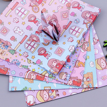 Good table friend * bifacial cartoon cute girl pattern square colored paper children Thousand Paper Cranes handmade cardboard colored paper