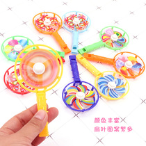 Mini whistle windmill Plastic windmill small toy Candy color nostalgic toy giveaway scan code lucky draw small gift