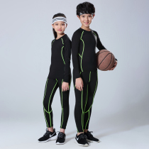 Childrens sports tights Breathable High-elasticity quick-drying clothes fitness basketball base clothing football training long sleeve suit