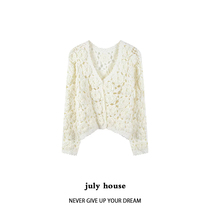 Yi Mengling Tongan Ma Haimao jacqueswei sweater rose flowers hollowed-out handmade crochet knitwear jacket woman