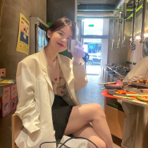 WXLSTUDIO Oversize Slim Suit Jacket Woman 2022 Summer New minimalist Outline West Suit Jacket
