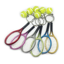 Simulation tennis racket keychain tennis pendant creative gift Sports key chain souvenir prize gift