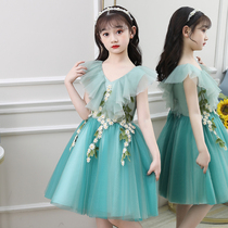 Childrens dress Princess dress puffy gauze foreign flower girl wedding little girl evening dress host piano costume