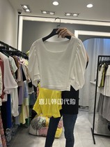 Hers South Korea Dongdaemun 2022 summer new short style slimming casual age-reducing all-match square neck T-shirt women
