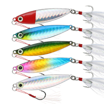 Double Hook Small Iron Plate Lead Fish Lujah Bait Sea Fishing Freshwater Super Far Cast Metal Fake Bait Teething Black Fish Bass Bait Fish Bait
