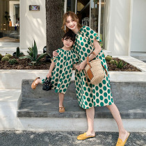 Foreign Air Fracking Street pro Summer Fashion 2022 new Chaoters High-end Motherwoman Dress Sensual Round Dot THIN FASHION TANDEM DRESS