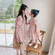 Pro-daughter dress 2022 Summer dress new girl dress Korean version Lantern Sleeves Child Dress Mother Female Princess Dress