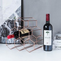 Modern simple creative wrought iron wine rack ornaments home display rack wine bottle rack wine lattice decoration wine cabinet