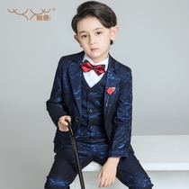 Boys suit dress suit suit performance boy piano performance handsome little host childrens suit men and children
