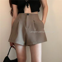 Moowu Jasmine 2022 Summer New American High Waist Display Slim Straight Barrel Suit Broadlegged Pants Bottom Shorts Woman