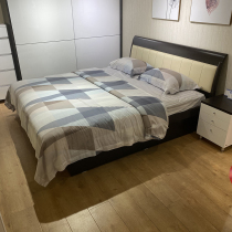 Red Apple furniture leather bed bedroom modern light luxury furniture American imported first layer cowhide box bed double bed