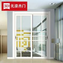 3D wooden door Titanium magnesium alloy silent sliding door Y-6338 kitchen sliding door balcony sliding door toilet moving door
