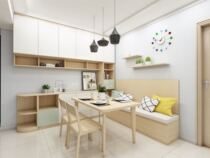 Qu Mei Burst Dining table and chairs ZQB-2005D-8 (1 table 4 chairs)