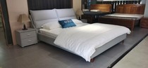 Changsha Gaoqiao Diamond Alliance Live Star Port Home Fashion Leather Queen Bed Le Mian Mian Mattress Bedside Table * 210