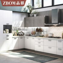 Zhibang kitchen cabinet simple modern wind whole kitchen cabinet custom package quartz stone table stone wood language