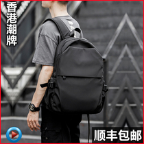 Hong Kong new fashion brand backpack mens business leisure large capacity Computer Bag Mens backpack mens travel school bag