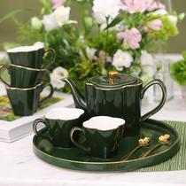European-style luxury ceramic fruit teapot Teacup set Flower Teapot Tea candle heating afternoon tea tea set