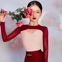 Latin dance national standard dance dress new high-end dance dress girls and childrens long-sleeved class clothes performance wear practice clothes