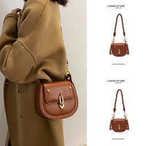 Saddle bag niche Joker womens bag premium style style fashion brown leather leather shoulder crossbody bag 2021 New