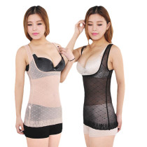 Long body shaping shirt top female ultra-thin non-trace chest chest gathering abdomen body slimming bottom stomach corset body vest