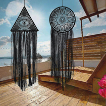Indian Tassel black and white dream dreamcatcher charm Lace round dreamcatcher Nordic ins room wall decoration