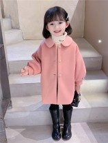 South Korean girls double face jacket children thickened Son Coat Autumn Winter 2021 New Middle Child Foreign Air Girl