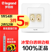 Rogrand switch socket panel Bingyingbai one speaker socket panel two audio socket audio socket